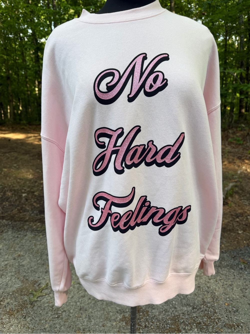 Forever 21 Light Pink Graphic Crewneck Sweatshirt